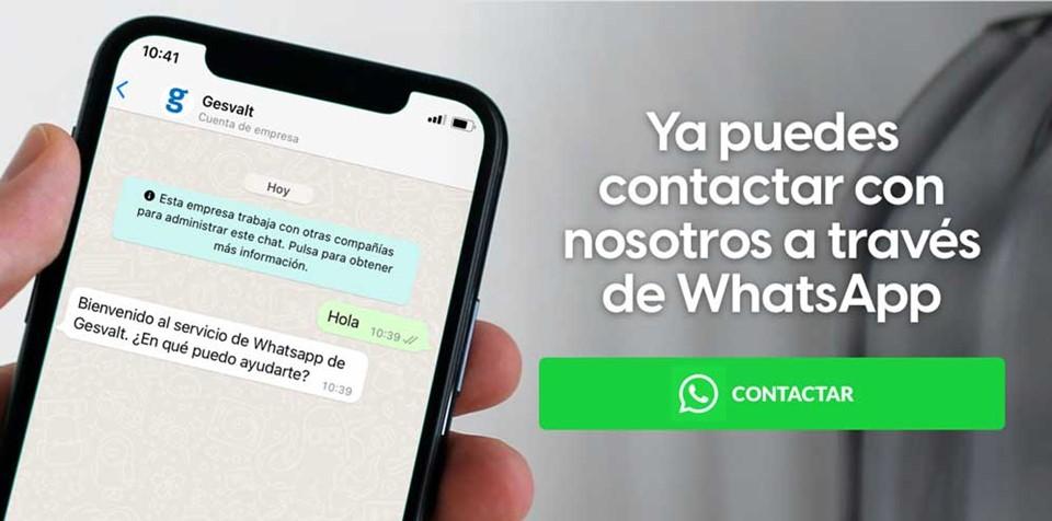 Novedades Gesvalt: Ya puedes contactar con nosotros a través de WhatsApp