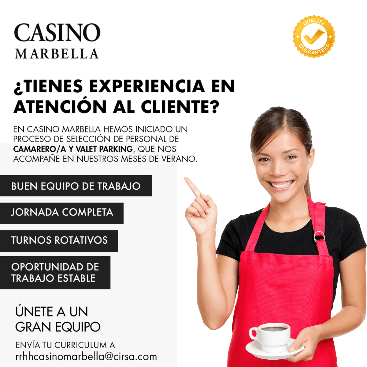 ¿TIENES EXPERIENCIA EN ATENCIÓN AL CLIENTE?