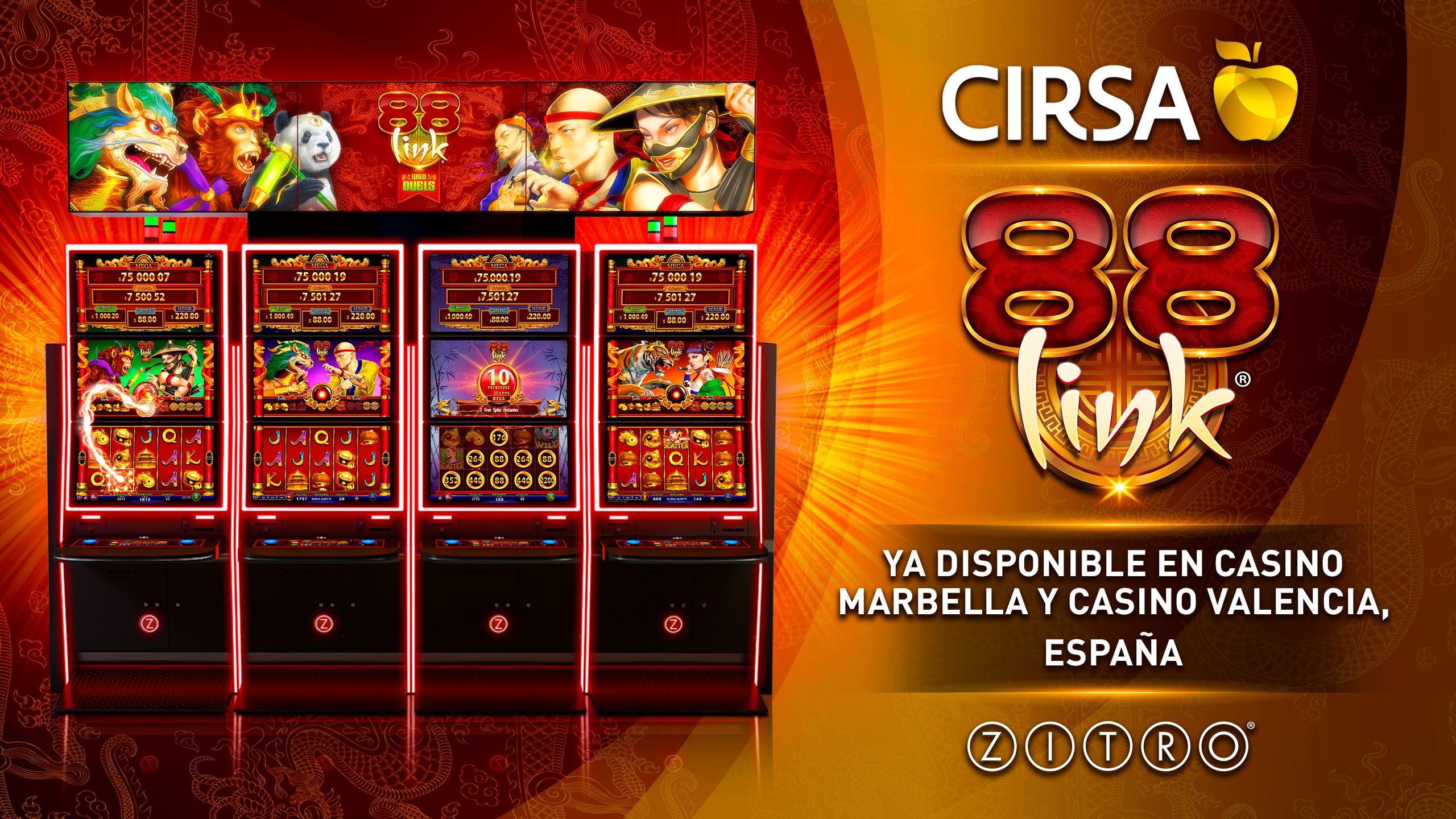 CIRSA INSTALA EL GALARDONADO 88 LINK DE ZITRO EN SUS CASINOS