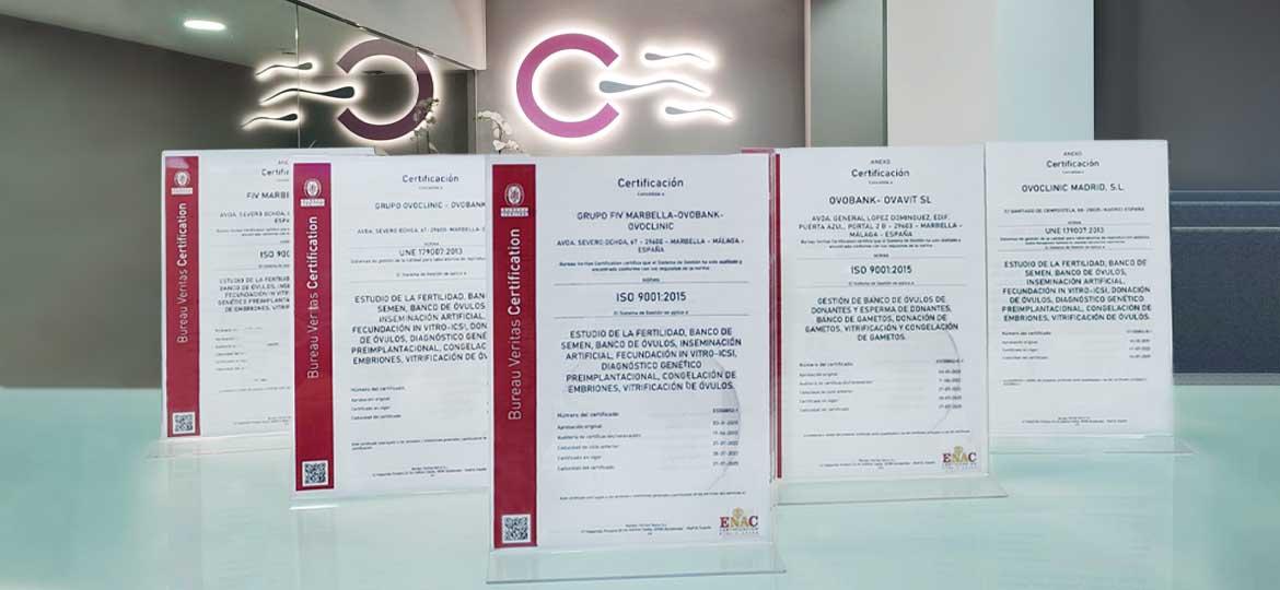 Ovoclinic y Ovobank consiguen una vez más la renovación de los certificados de calidad