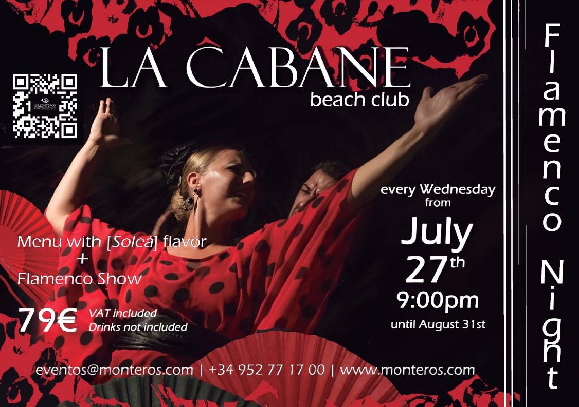 Cena y Espectáculo Flamenco en Beach Club La Cabane