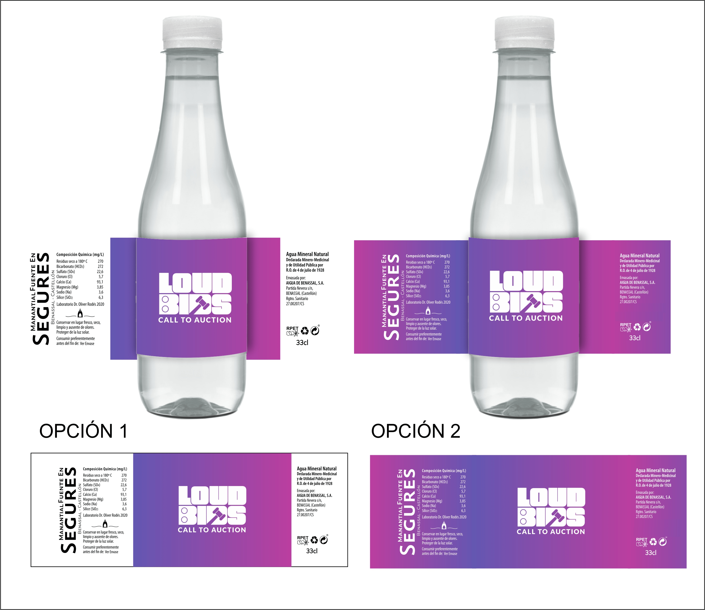 Botella de Agua con tu logotipo en envase RPET