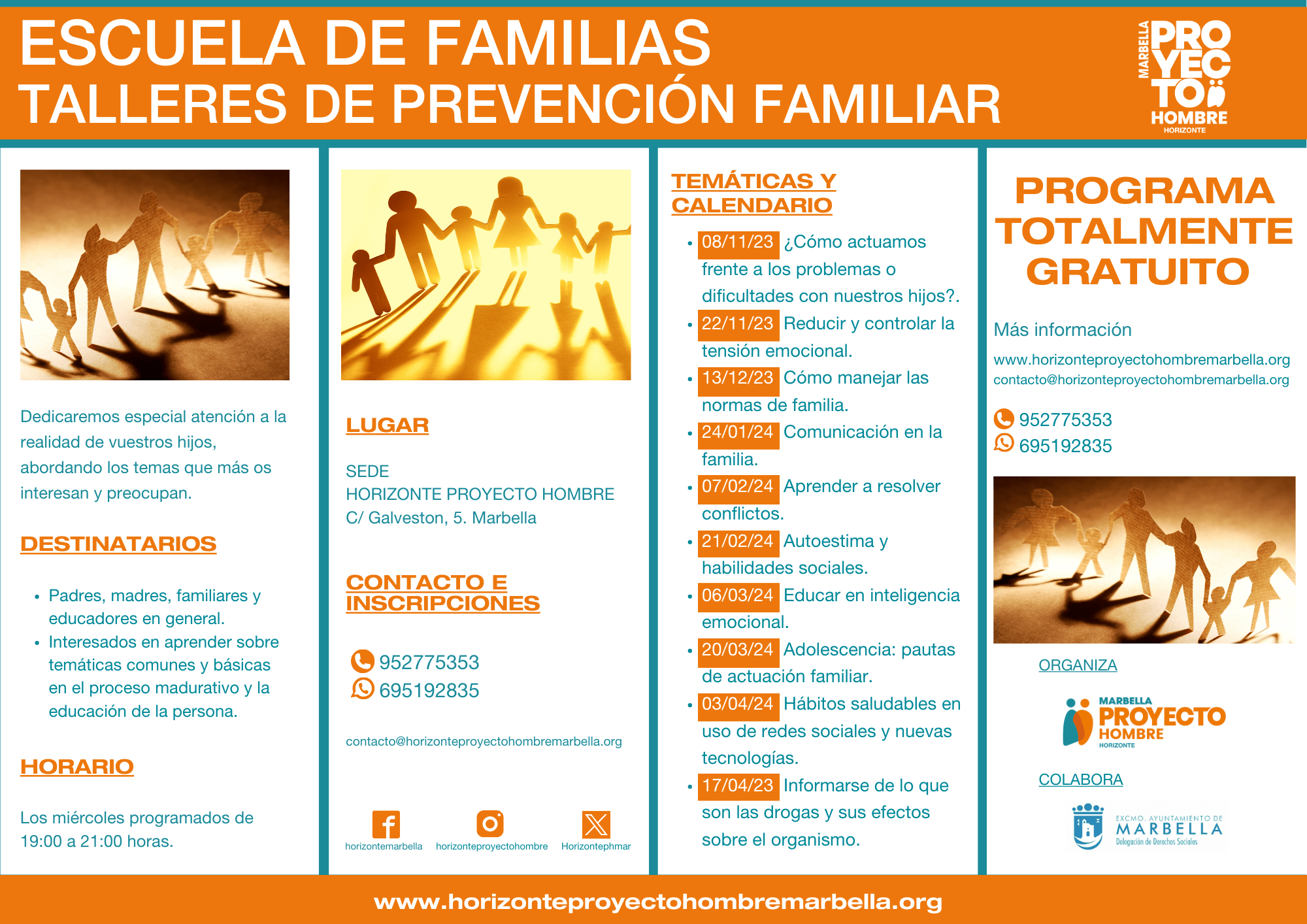 Nueva edición gratuita del Programa de Prevención Familiar de la asociación Horizonte