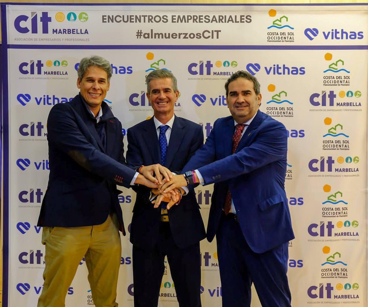 CIT  Marbella, Mancomunidad de Municipios de la Costa del Sol Occidental y Hospital Vithas Xanit Internacional han firmado un acuerdo de colaboración para los encuentros empresariales CIT en formato almuerzo