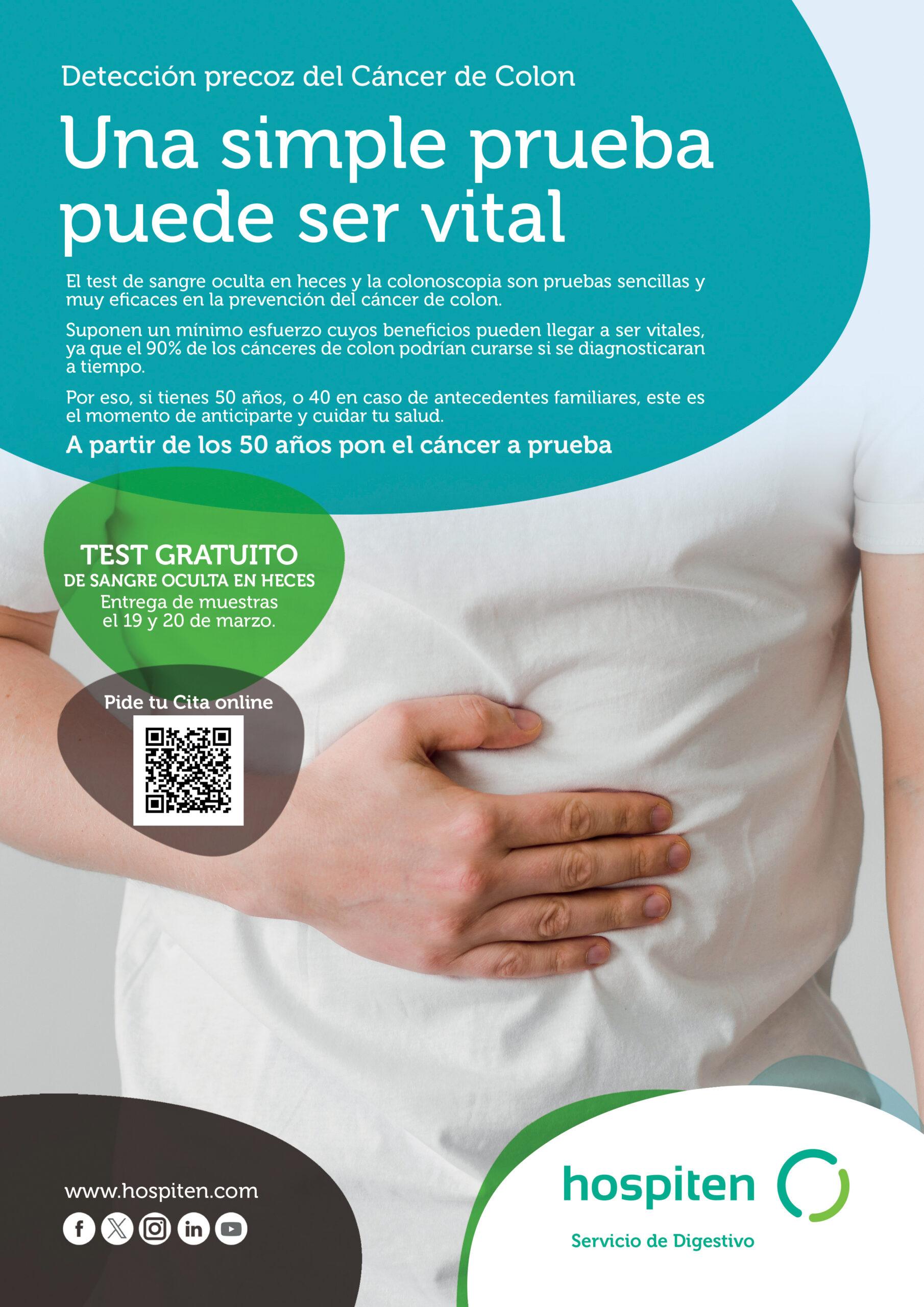 Hospiten Estepona lanza una nueva edición de su campaña de prevención de cáncer de colon