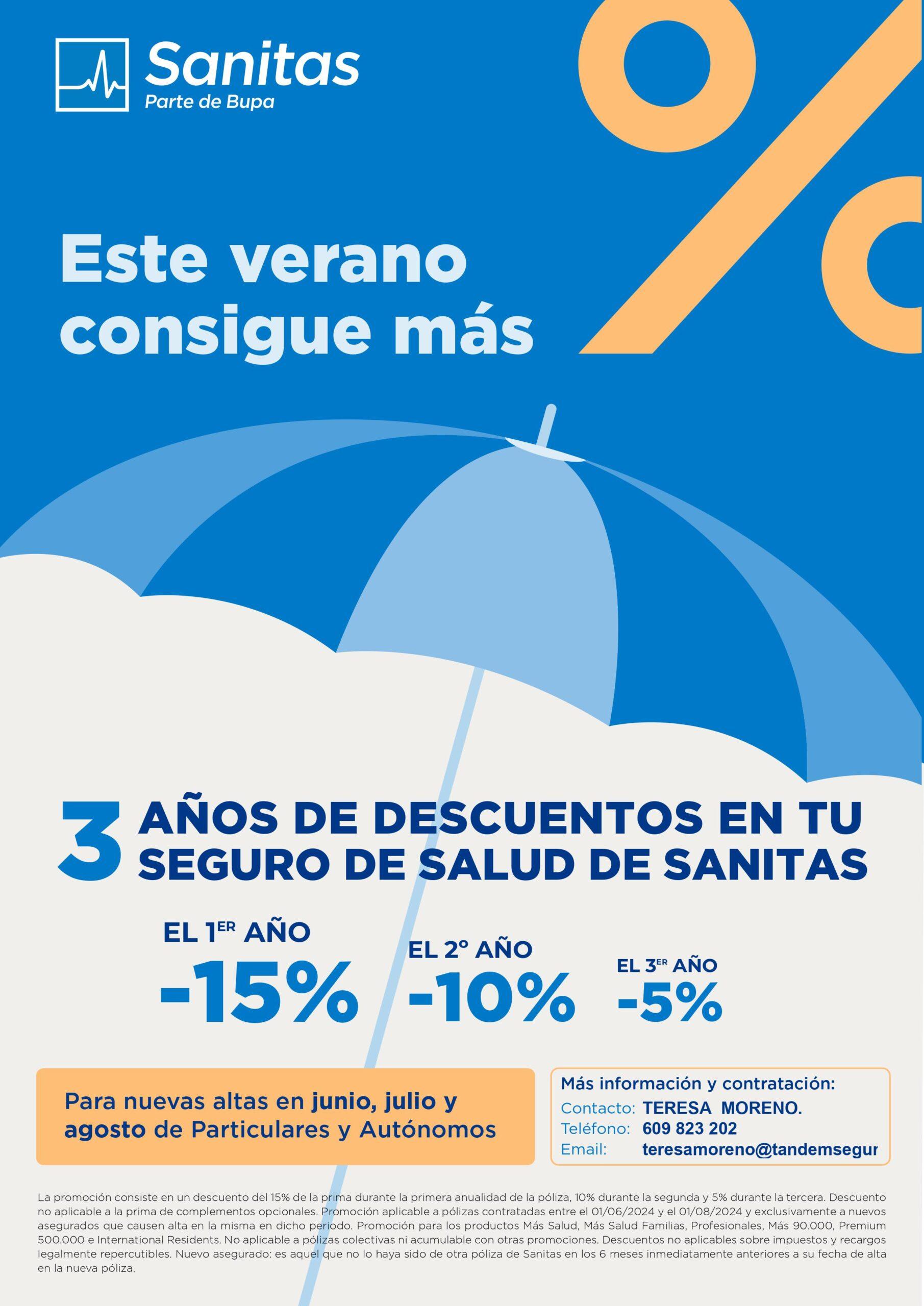 3 AÑOS DE DESCUENTOS EN TU SEGURO DE SALUD DE SANITAS