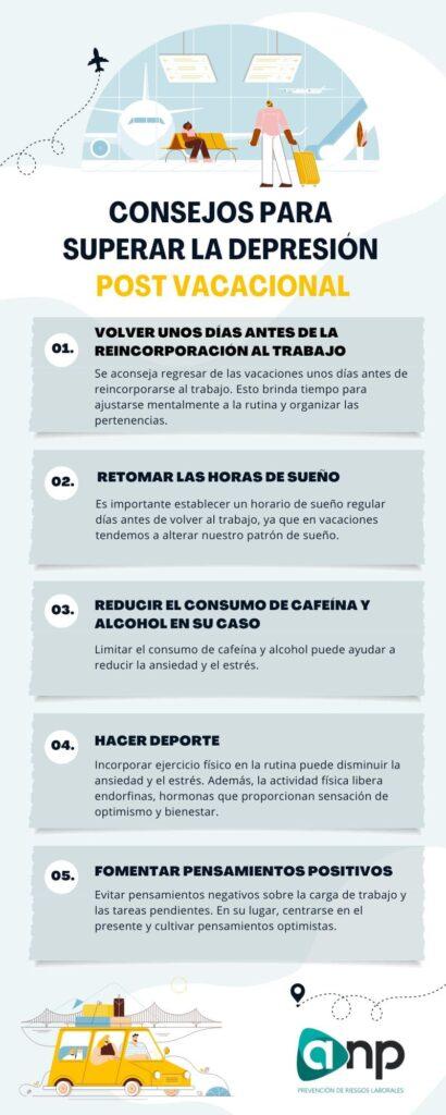 Infografía consejos depresión postvacacional