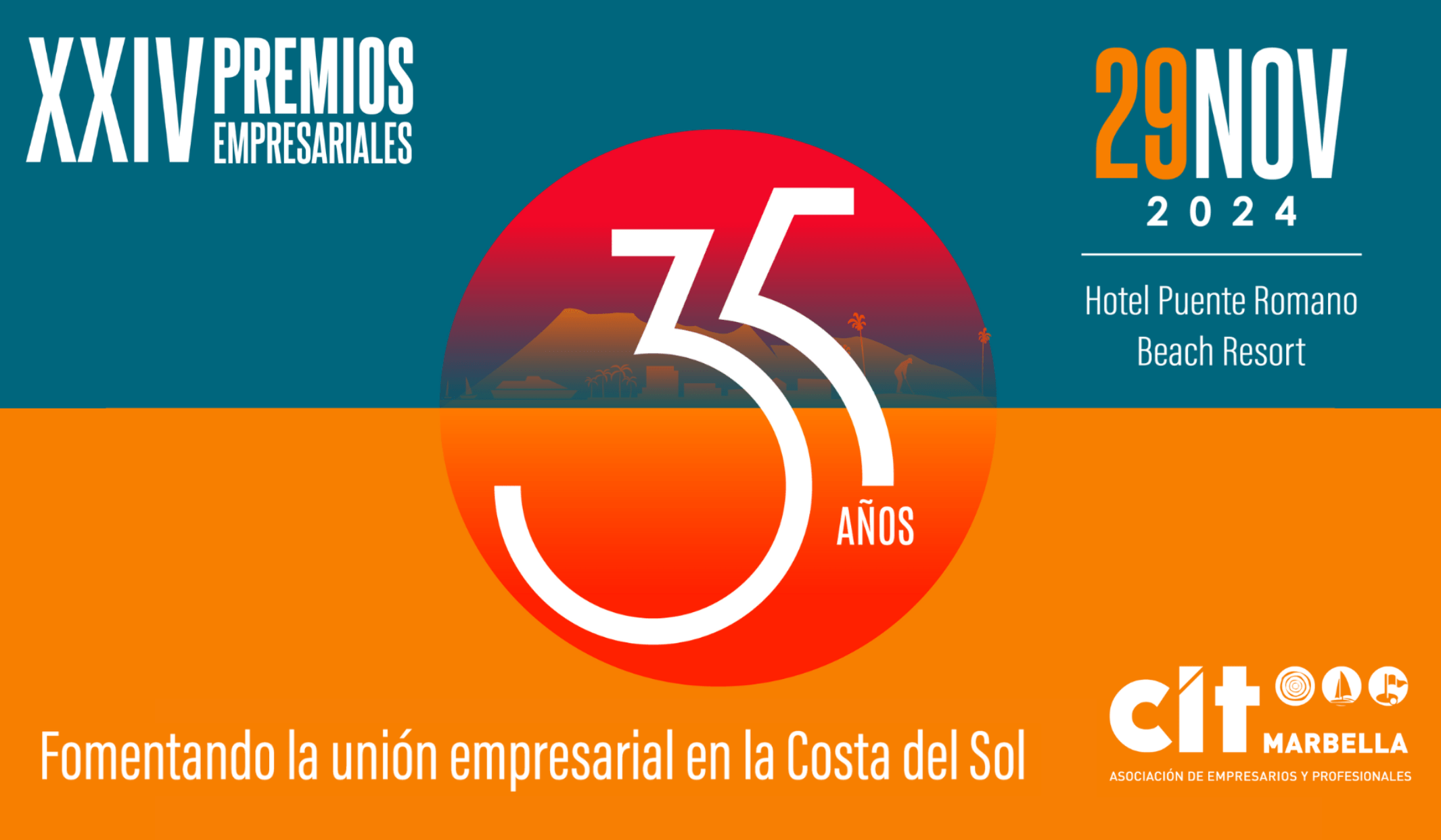 SAVE THE DATE, XXIV Premios Empresariales CIT Marbella 2024 – 29 de Noviembre