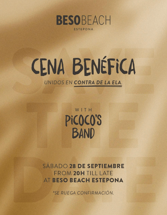 Cena benéfica: Unidos en contra de la ELA en Beso Beach Estepona