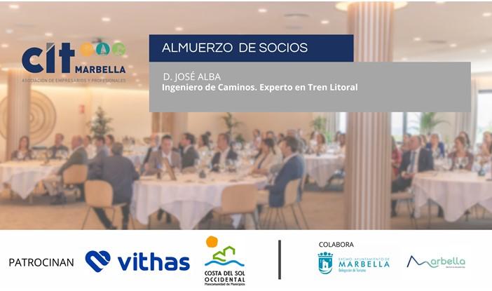 Almuerzo SociosCIT con D. José Alba, Ingeniero de Caminos y experto en el proyecto del Tren Litoral